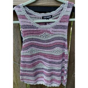 Steve Madden Womens Hannah Knitted Tank Top Multicolor Size M